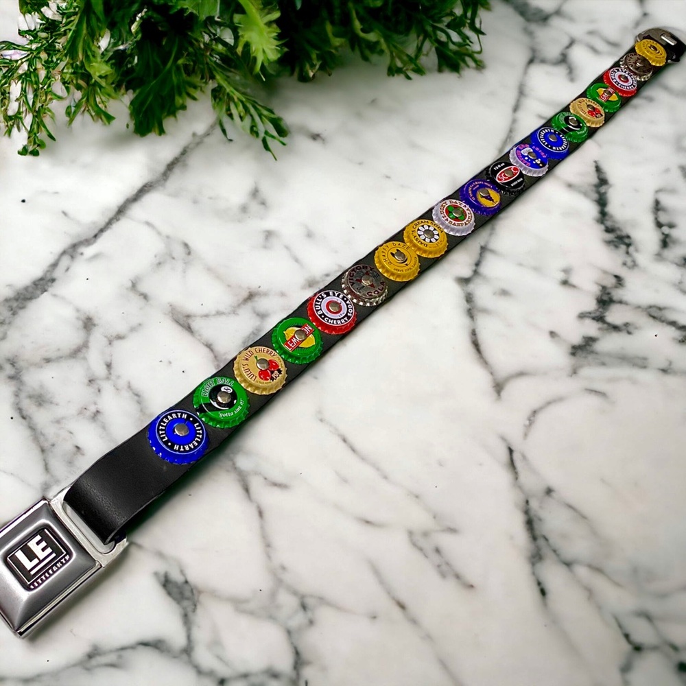 SOLD VTG 90s Little Earth Bottle Cap Waist Belt 🔥🦠👽 - Picture 10 of 14